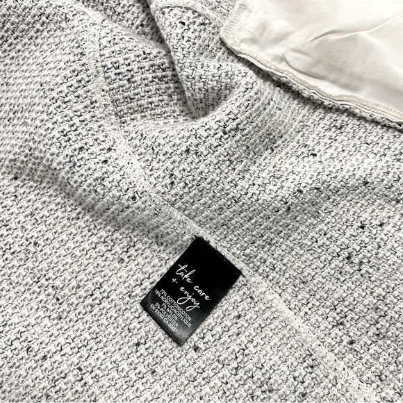 NIC+ZOE Open Front Fringed Knit Jacket PP Petite Gray Speckled Textured Blazer - Picture 9 of 14